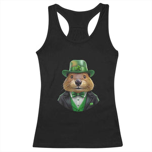 Funny Groundhog Leprechaun Racerback Tank Top Woodchuck Happy St Patrick's Day TS02 Black Print Your Wear