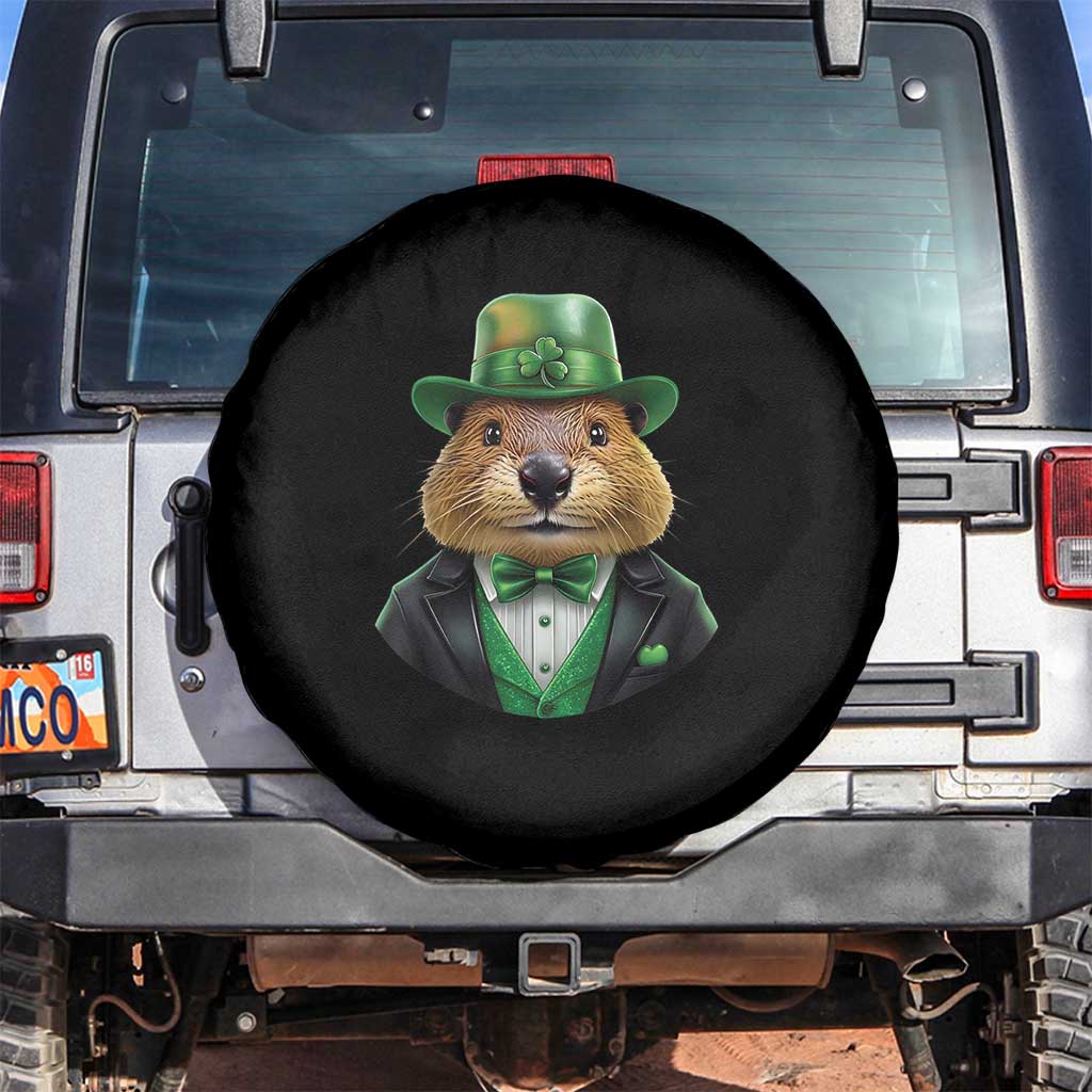 Funny Groundhog Leprechaun Spare Tire Cover Woodchuck Happy St Patrick's Day TS02 No hole Black Print Your Wear
