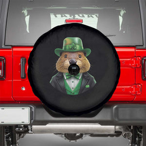 Funny Groundhog Leprechaun Spare Tire Cover Woodchuck Happy St Patrick's Day TS02 Black Print Your Wear