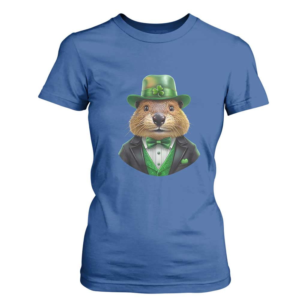 Funny Groundhog Leprechaun T Shirt For Women Woodchuck Happy St Patrick's Day TS02 Royal Blue Print Your Wear
