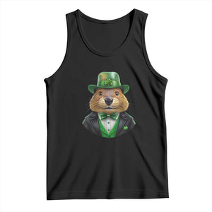 Funny Groundhog Leprechaun Tank Top Woodchuck Happy St Patrick's Day TS02 Black Print Your Wear