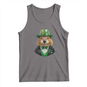 Funny Groundhog Leprechaun Tank Top Woodchuck Happy St Patrick's Day TS02 Deep Heather Print Your Wear