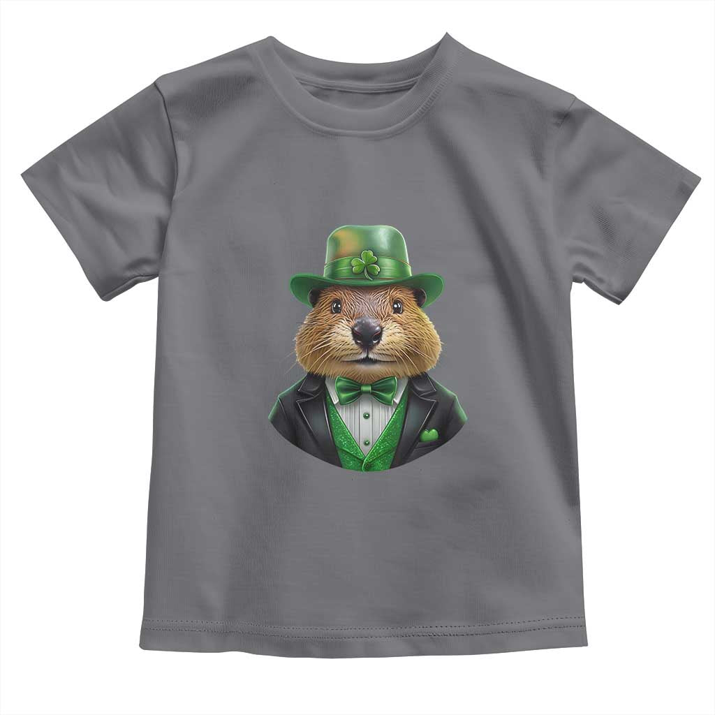 Funny Groundhog Leprechaun Toddler T Shirt Woodchuck Happy St Patrick's Day TS02 Charcoal Print Your Wear