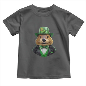 Funny Groundhog Leprechaun Toddler T Shirt Woodchuck Happy St Patrick's Day TS02 Dark Heather Print Your Wear