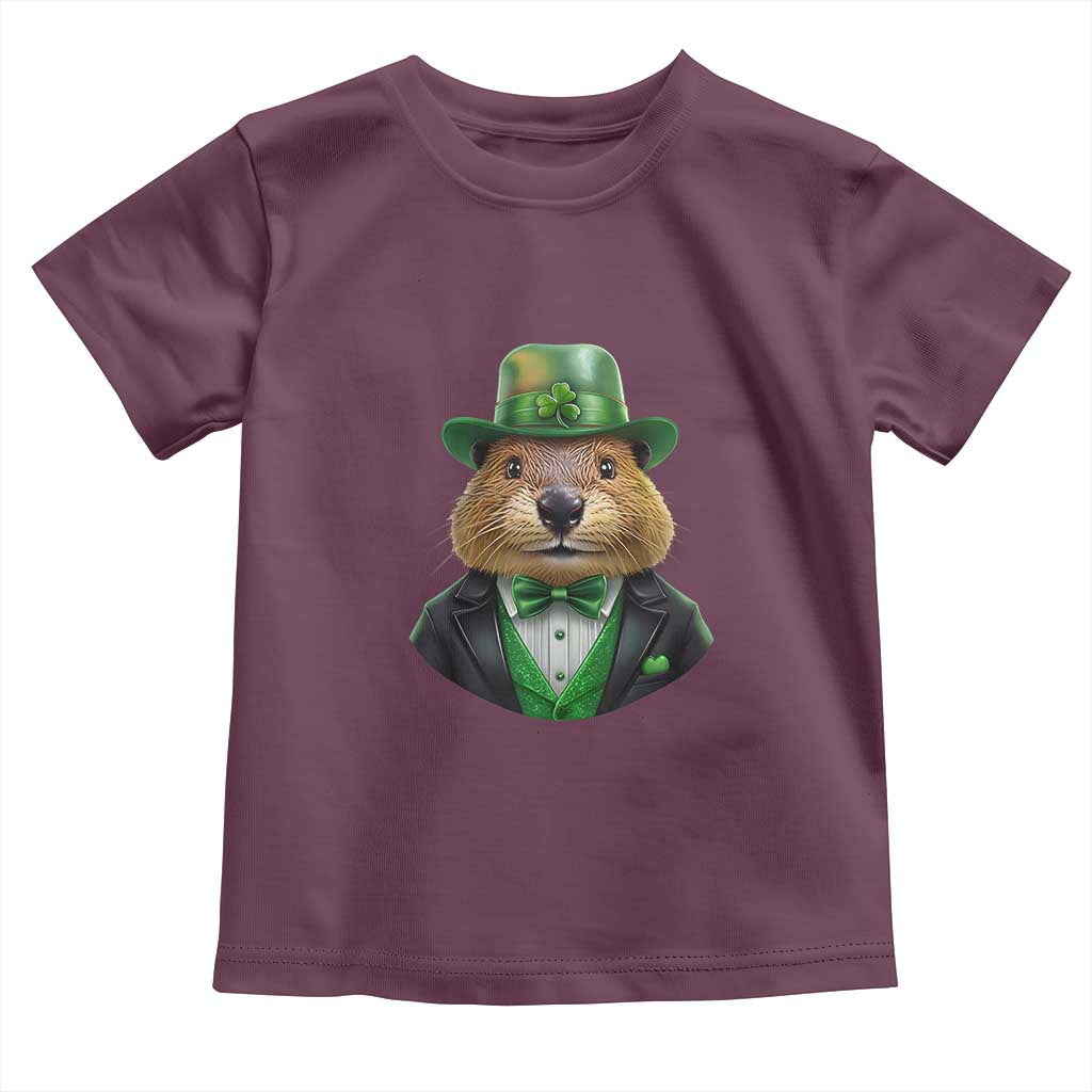 Funny Groundhog Leprechaun Toddler T Shirt Woodchuck Happy St Patrick's Day TS02 Maroon Print Your Wear