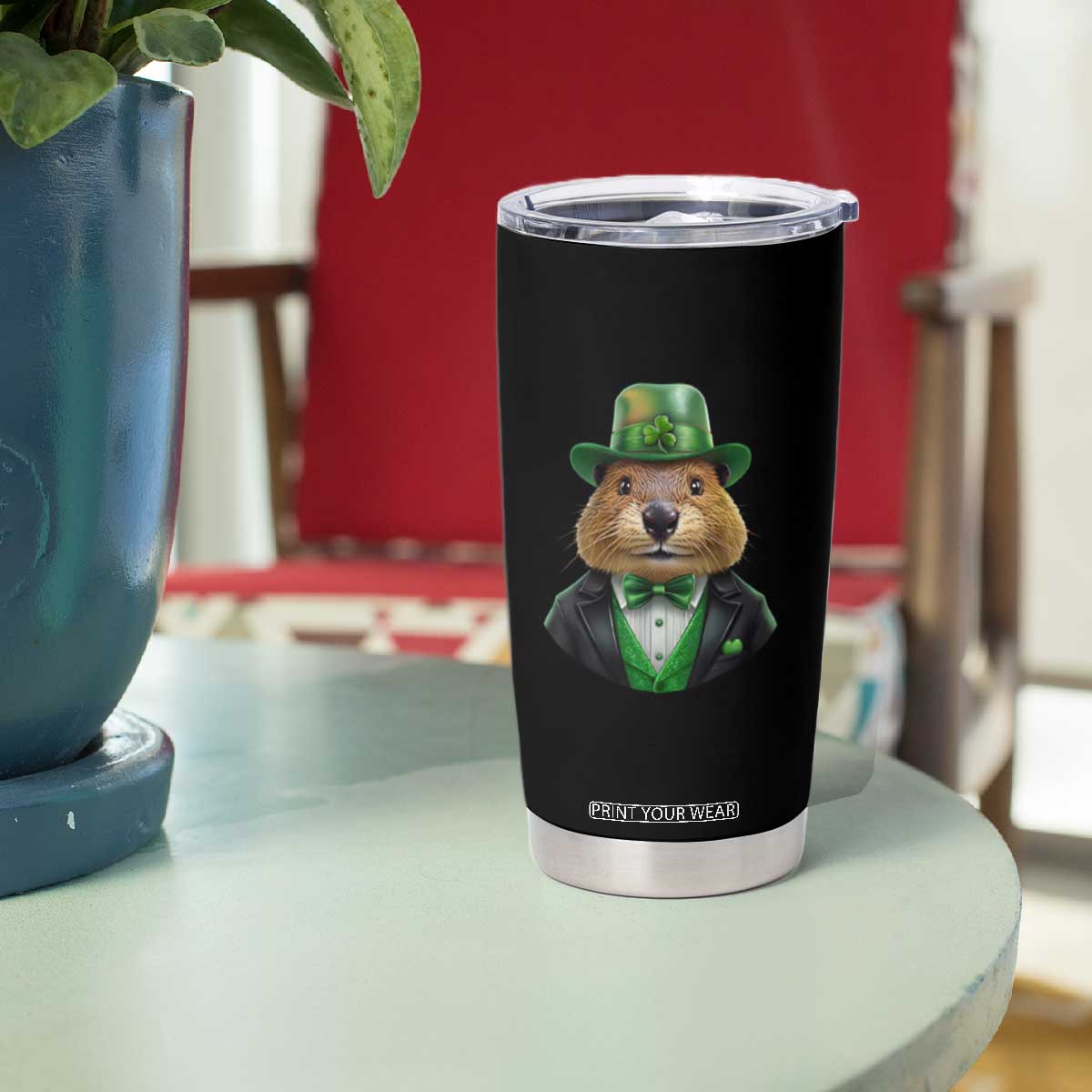 Funny Groundhog Leprechaun Tumbler Cup Woodchuck Happy St Patrick's Day TS02 Print Your Wear
