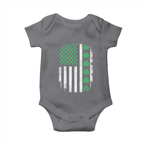 American Shamrock Flag Baby Onesie Lucky St Patricks Day TS02 Charcoal Print Your Wear