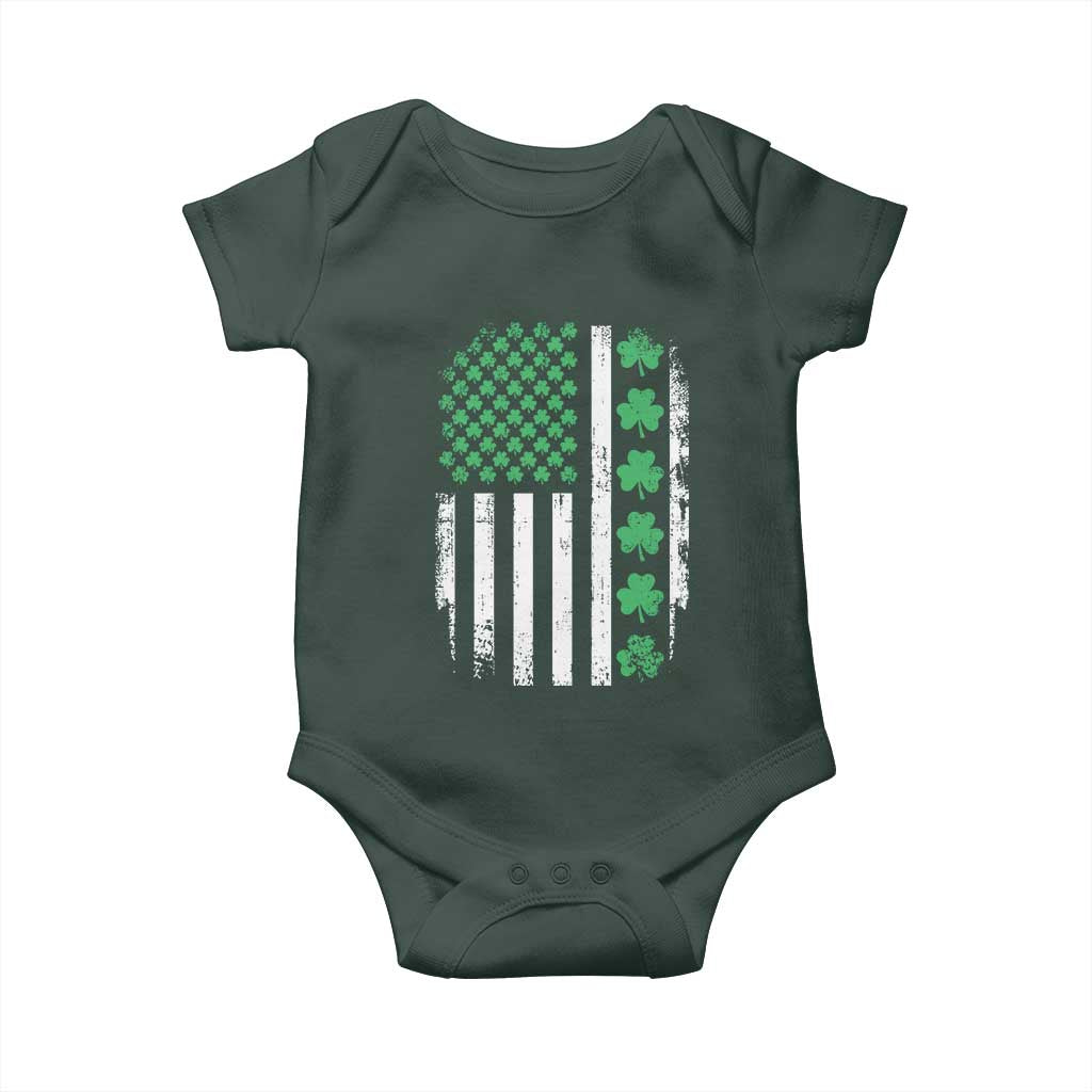 American Shamrock Flag Baby Onesie Lucky St Patricks Day TS02 Print Your Wear