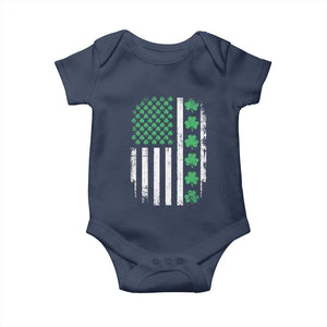 American Shamrock Flag Baby Onesie Lucky St Patricks Day TS02 Navy Print Your Wear