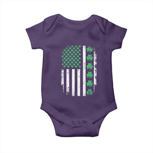 American Shamrock Flag Baby Onesie Lucky St Patricks Day TS02 Purple Print Your Wear
