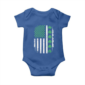 American Shamrock Flag Baby Onesie Lucky St Patricks Day TS02 Royal Blue Print Your Wear