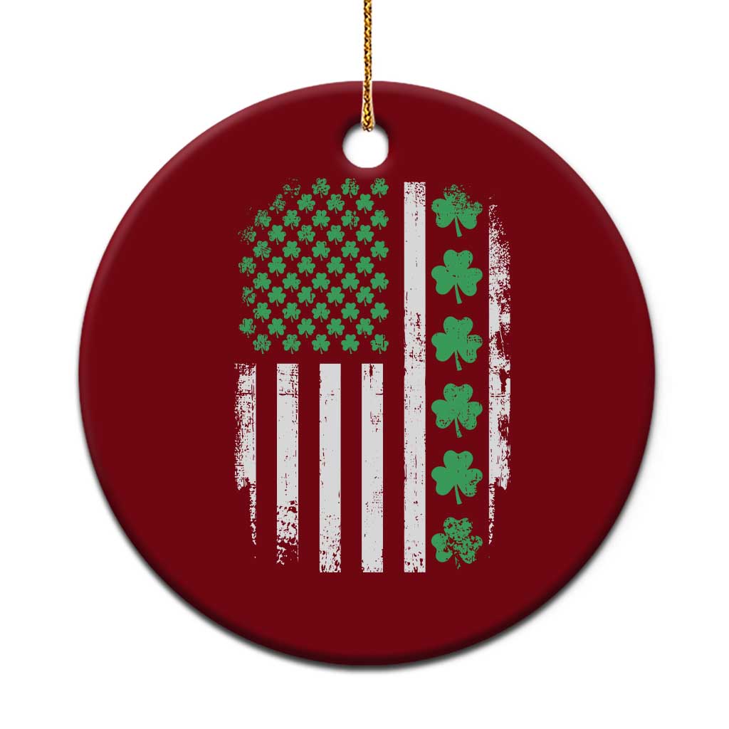 American Shamrock Flag Ceramic Ornament Lucky St Patricks Day TS02 1pc Red Print Your Wear