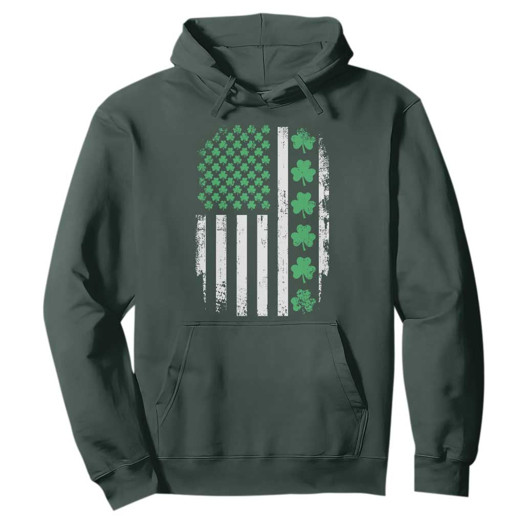 American Shamrock Flag Hoodie Lucky St Patricks Day TS02 Dark Forest Green Print Your Wear