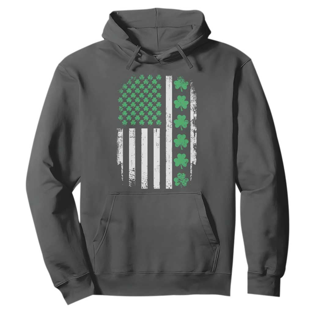 American Shamrock Flag Hoodie Lucky St Patricks Day TS02 Dark Heather Print Your Wear