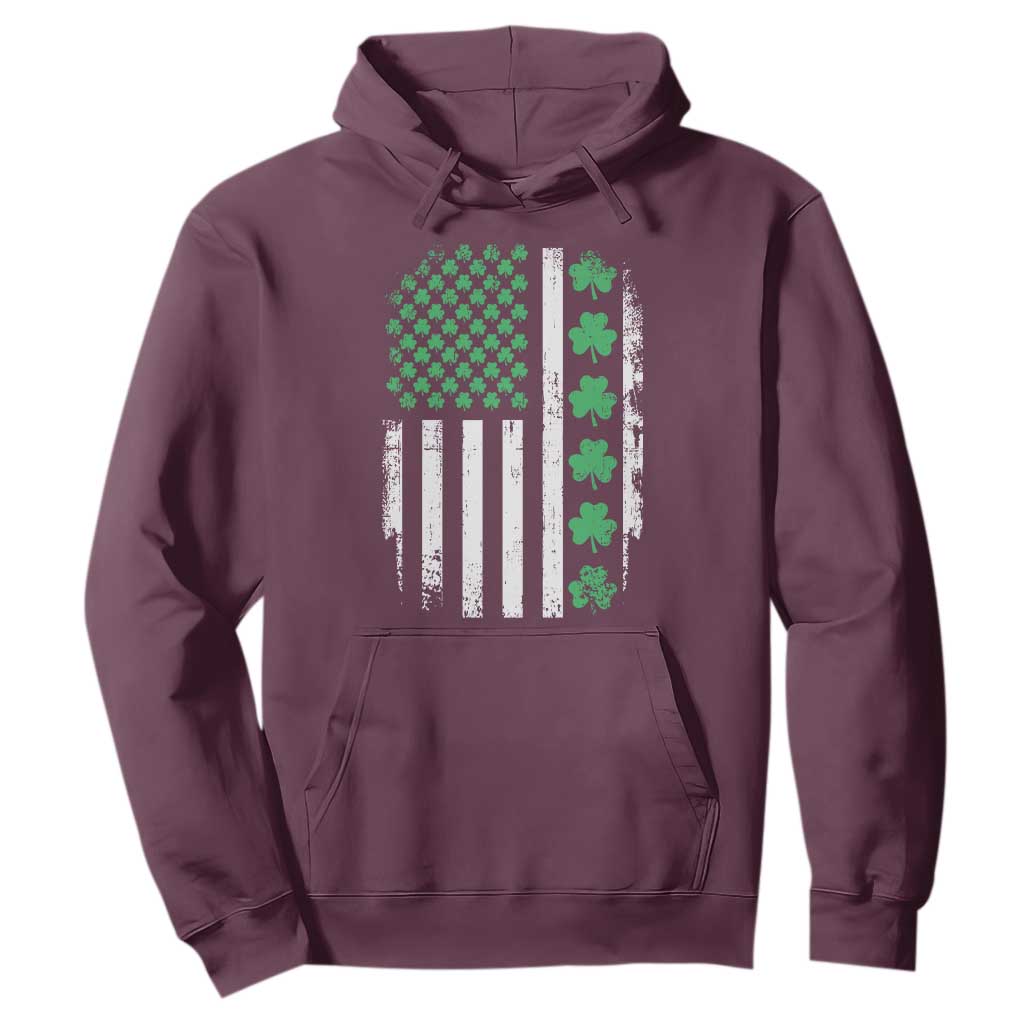 American Shamrock Flag Hoodie Lucky St Patricks Day TS02 Maroon Print Your Wear