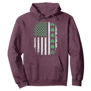 American Shamrock Flag Hoodie Lucky St Patricks Day TS02 Maroon Print Your Wear