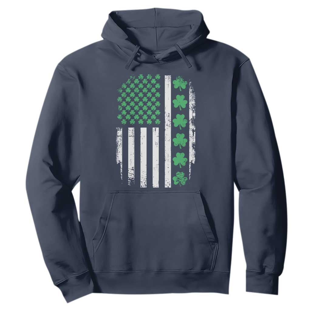American Shamrock Flag Hoodie Lucky St Patricks Day TS02 Navy Print Your Wear