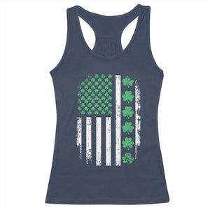 American Shamrock Flag Racerback Tank Top Lucky St Patricks Day TS02 Navy Print Your Wear