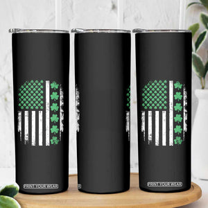 American Shamrock Flag Skinny Tumbler Lucky St Patricks Day TS02 Print Your Wear