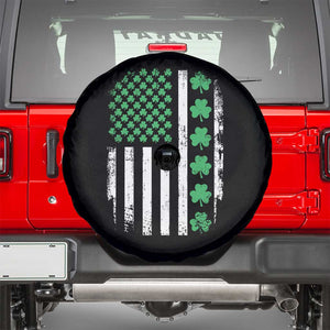 American Shamrock Flag Spare Tire Cover Lucky St Patricks Day TS02 Black Print Your Wear