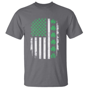 American Shamrock Flag T Shirt Lucky St Patricks Day TS02 Charcoal Print Your Wear