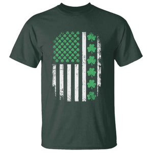 American Shamrock Flag T Shirt Lucky St Patricks Day TS02 Dark Forest Green Print Your Wear