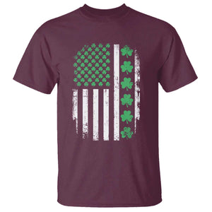 American Shamrock Flag T Shirt Lucky St Patricks Day TS02 Maroon Print Your Wear