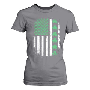 American Shamrock Flag T Shirt For Women Lucky St Patricks Day TS02 Charcoal Print Your Wear