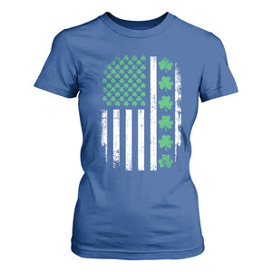 American Shamrock Flag T Shirt For Women Lucky St Patricks Day TS02 Royal Blue Print Your Wear