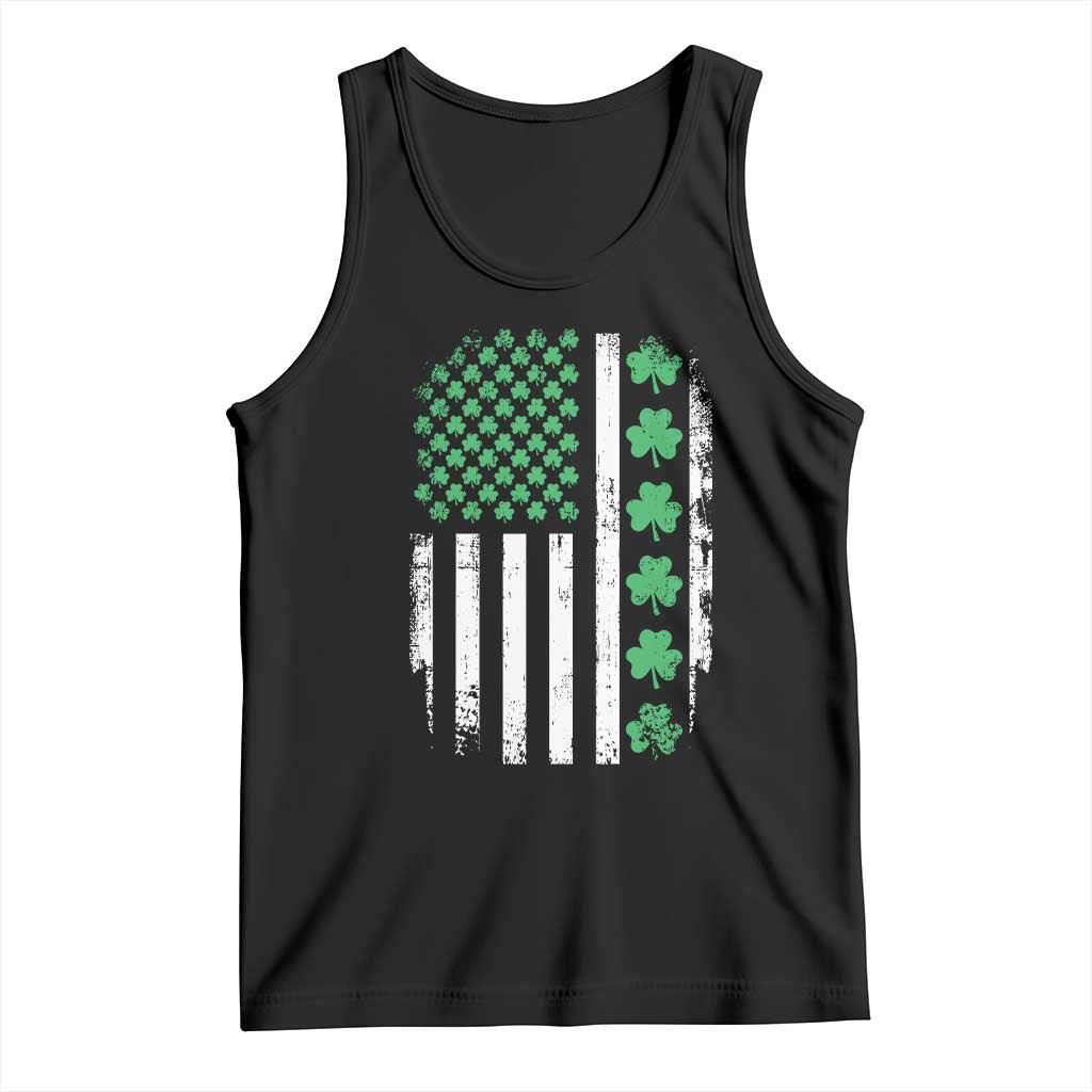American Shamrock Flag Tank Top Lucky St Patricks Day TS02 Black Print Your Wear