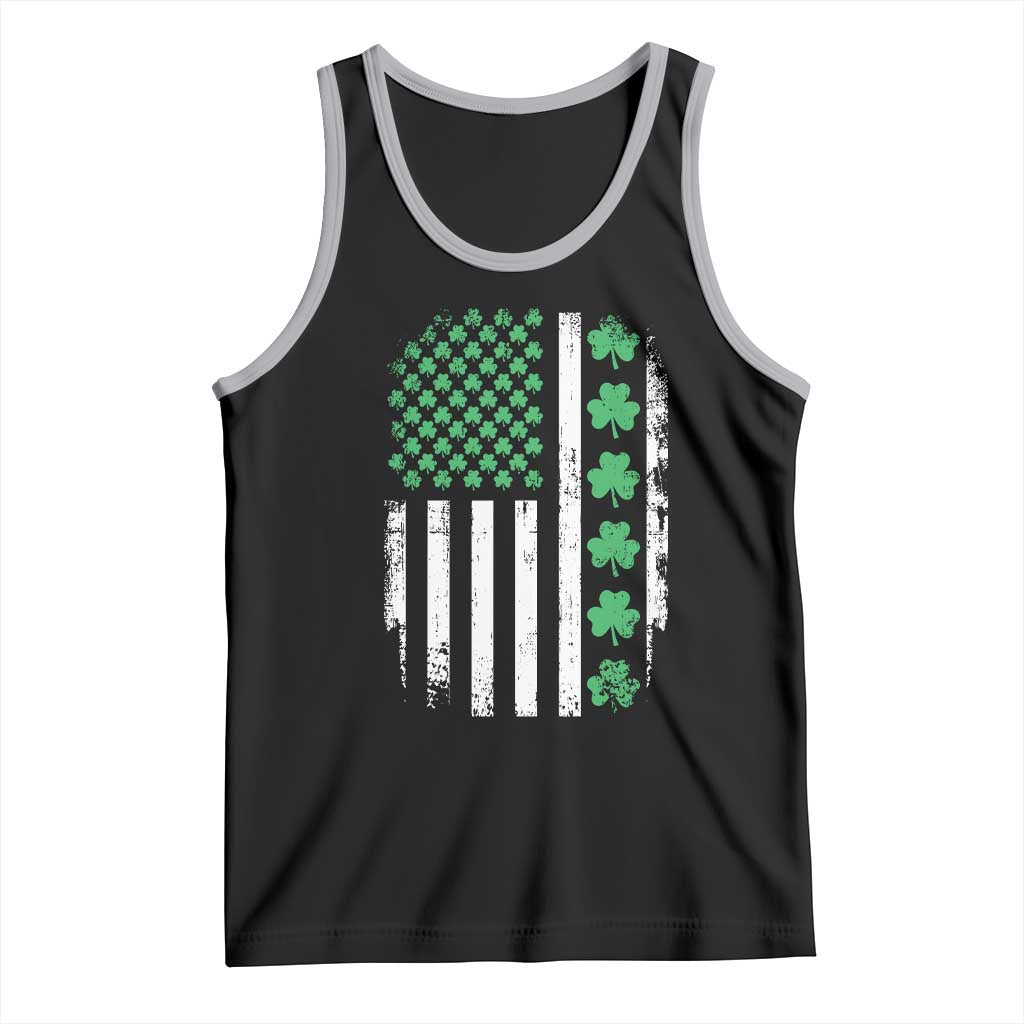 American Shamrock Flag Tank Top Lucky St Patricks Day TS02 Black Athletic Heather Print Your Wear