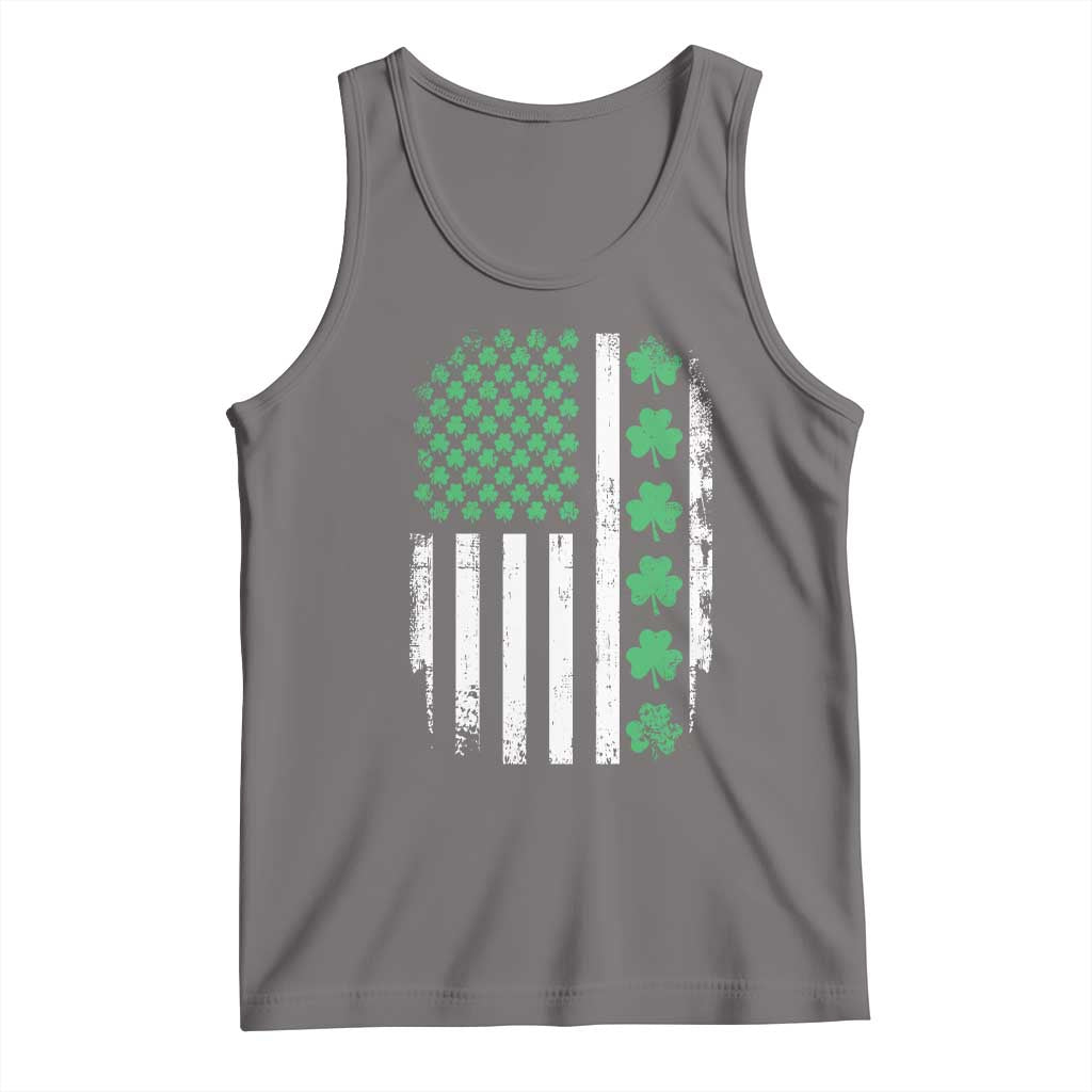 American Shamrock Flag Tank Top Lucky St Patricks Day TS02 Deep Heather Print Your Wear