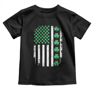 American Shamrock Flag Toddler T Shirt Lucky St Patricks Day TS02 Black Print Your Wear
