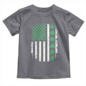 American Shamrock Flag Toddler T Shirt Lucky St Patricks Day TS02 Charcoal Print Your Wear