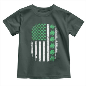 American Shamrock Flag Toddler T Shirt Lucky St Patricks Day TS02 Dark Forest Green Print Your Wear