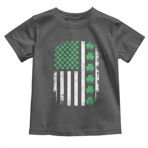 American Shamrock Flag Toddler T Shirt Lucky St Patricks Day TS02 Dark Heather Print Your Wear