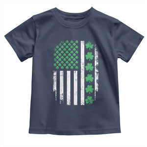 American Shamrock Flag Toddler T Shirt Lucky St Patricks Day TS02 Navy Print Your Wear