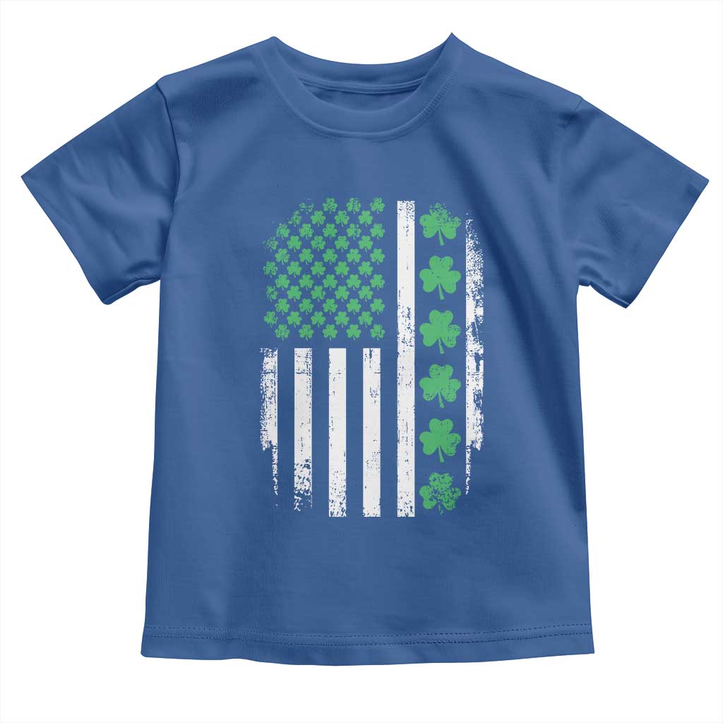 American Shamrock Flag Toddler T Shirt Lucky St Patricks Day TS02 Royal Blue Print Your Wear