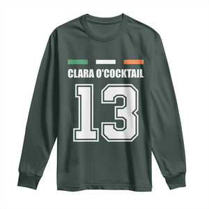 Funny Clara O'cocktail 13 Long Sleeve Shirt Irish Name Ireland Party St. Patricks Day Drinking Pub TS02 Dark Forest Green Print Your Wear
