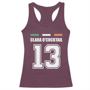 Funny Clara O'cocktail 13 Racerback Tank Top Irish Name Ireland Party St. Patricks Day Drinking Pub TS02 Maroon Print Your Wear