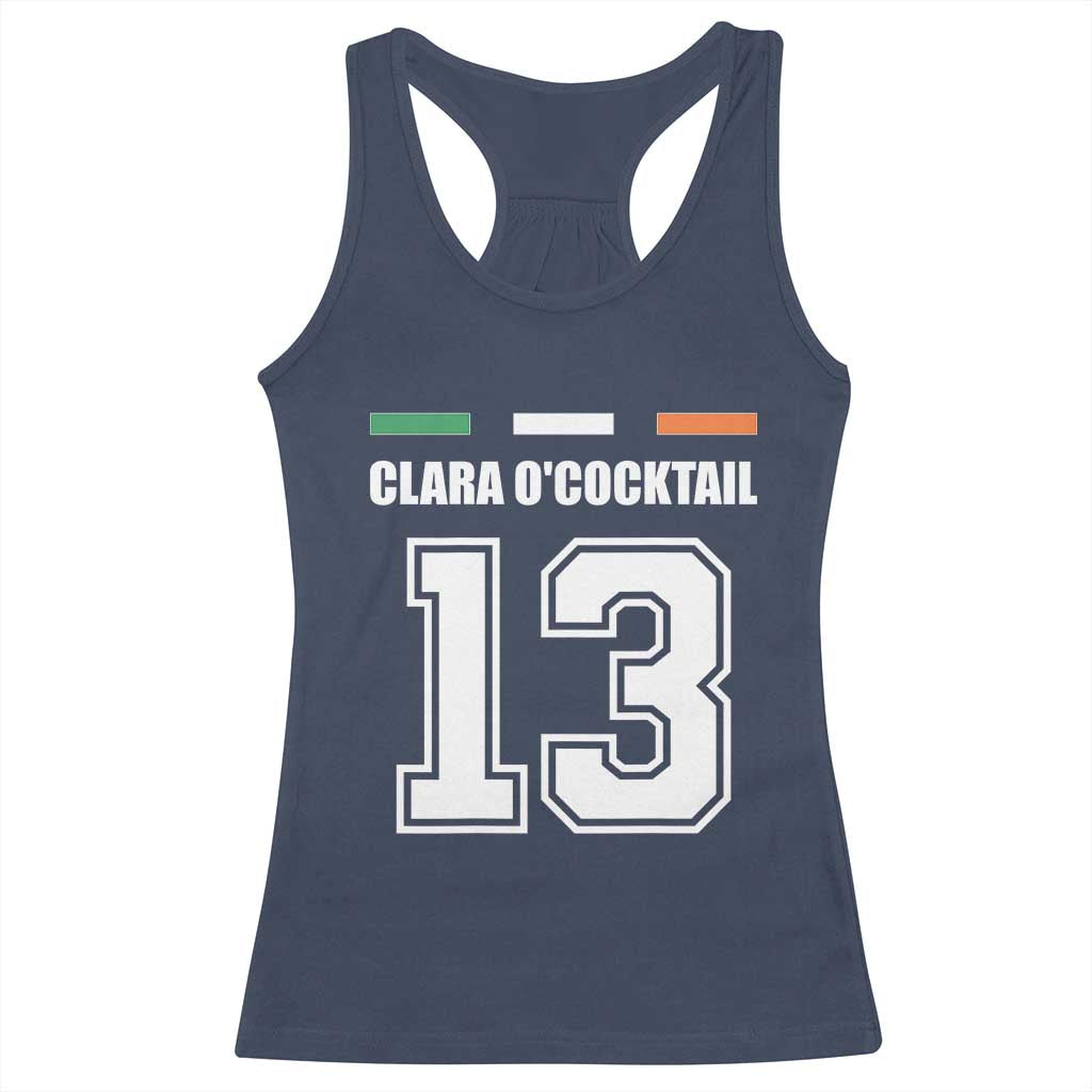 Funny Clara O'cocktail 13 Racerback Tank Top Irish Name Ireland Party St. Patricks Day Drinking Pub TS02 Navy Print Your Wear