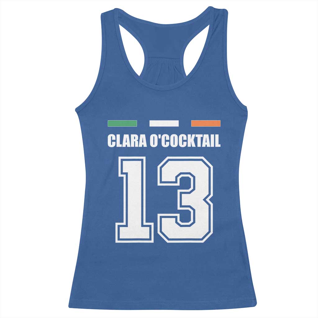Funny Clara O'cocktail 13 Racerback Tank Top Irish Name Ireland Party St. Patricks Day Drinking Pub TS02 Royal Blue Print Your Wear
