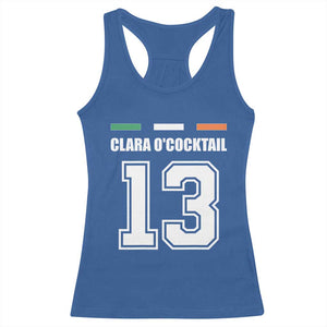 Funny Clara O'cocktail 13 Racerback Tank Top Irish Name Ireland Party St. Patricks Day Drinking Pub TS02 Royal Blue Print Your Wear