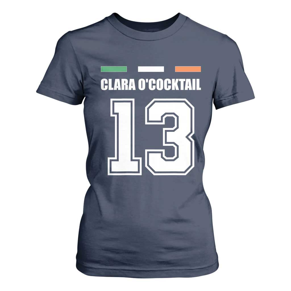 Funny Clara O'cocktail 13 T Shirt For Women Irish Name Ireland Party St. Patricks Day Drinking Pub TS02 Navy Print Your Wear