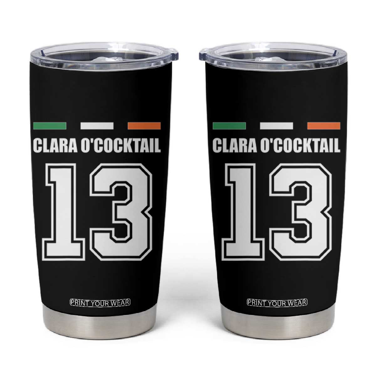 Funny Clara O'cocktail 13 Tumbler Cup Irish Name Ireland Party St. Patricks Day Drinking Pub TS02 Black Print Your Wear