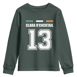 Funny Clara O'cocktail 13 Youth Sweatshirt Irish Name Ireland Party St. Patricks Day Drinking Pub TS02 Dark Forest Green Print Your Wear