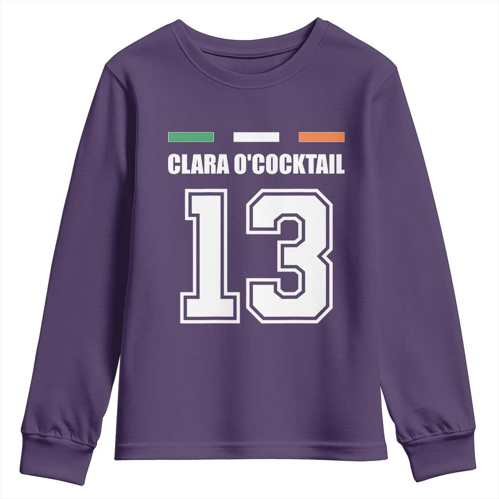 Funny Clara O'cocktail 13 Youth Sweatshirt Irish Name Ireland Party St. Patricks Day Drinking Pub TS02 Purple Print Your Wear