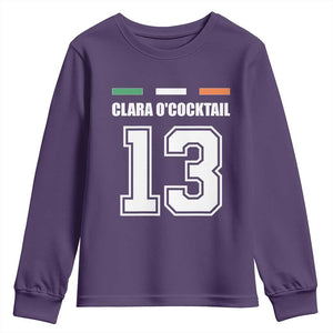 Funny Clara O'cocktail 13 Youth Sweatshirt Irish Name Ireland Party St. Patricks Day Drinking Pub TS02 Purple Print Your Wear