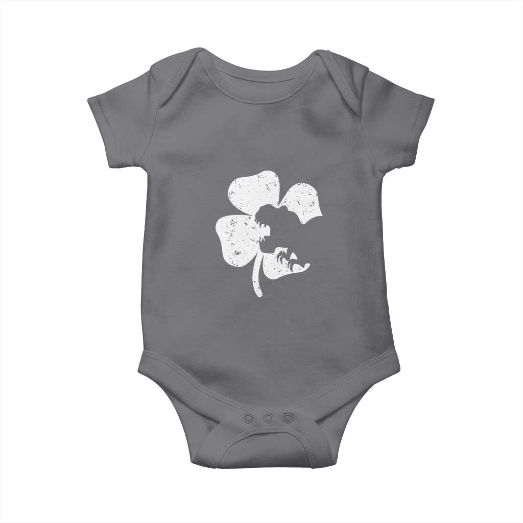 St Patricks Day Dinosaur Rex Baby Onesie Dino in Lucky Shamrock TS02 Charcoal Print Your Wear