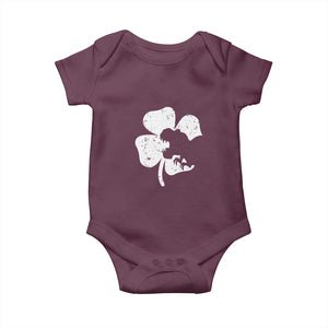 St Patricks Day Dinosaur Rex Baby Onesie Dino in Lucky Shamrock TS02 Maroon Print Your Wear